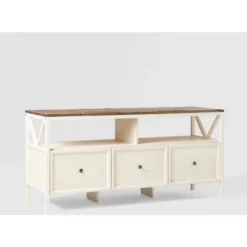 Farmhouse 3 Drawer Wood TV Stand For TVs Up To 65" - Saracina Home -Home Furniture Shop GUEST fecee8bb 867b 4497 a2fe de792e75020c